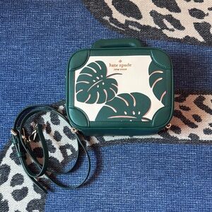 Kate Spade Green and Cream Traveler Trunk Bag